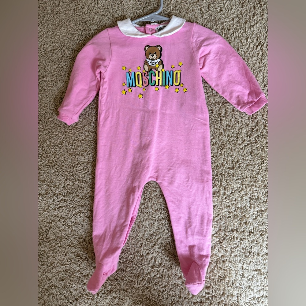 Moschino Pink Teddy Bear Kids Footie